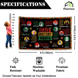 Black History Month Banner Pan African American Backdrop Sign Juneteenth BHM Festival Decor Black History Month Decorations for Home Party