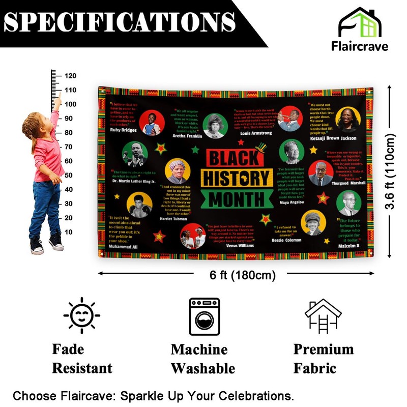 Black History Month Banner Pan African American Backdrop Sign Juneteenth