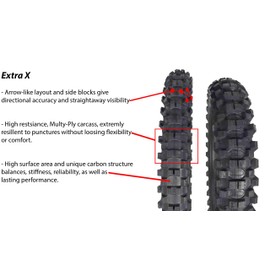 Pirelli Scorpion MX32 Extra X Dirt Bike Front and Rear Motocross Tires Set with Keychain (80/100-21 F 100/90-19 R)
