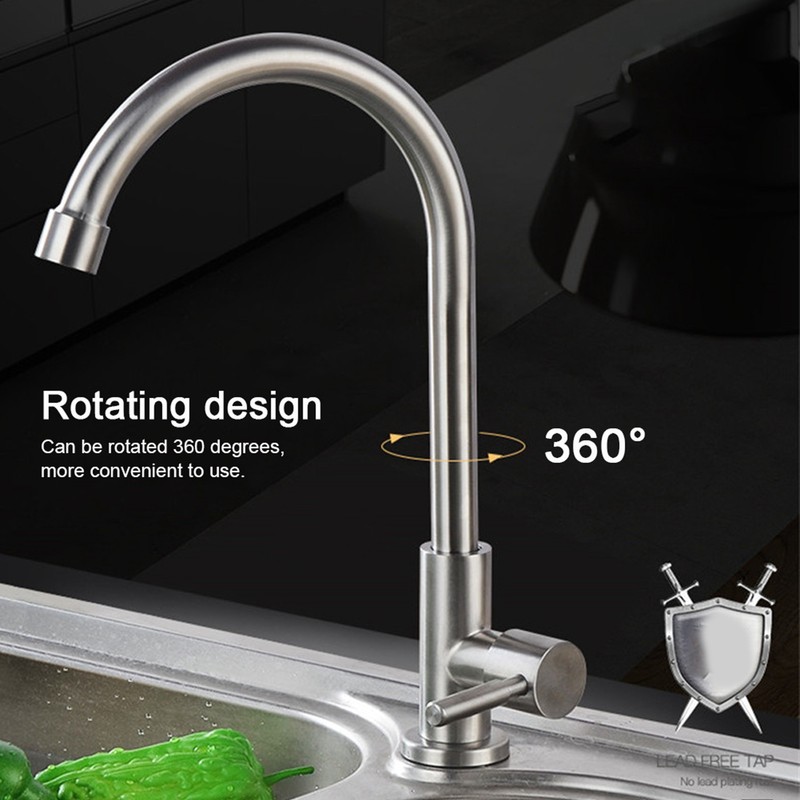 G1/2in Thread Stainless Steel Single Cold Single Hole Sink Water