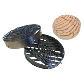 Coladera 2 Pack Concha Cutter Mexican Bread Traditional Tool Cortador de Conchas para Pan 4 Inches Diameter 0.9 Inches Height Two Sided Stainless Steel and Sheet Metal Rust Resistant (4 Inches)