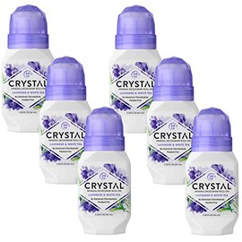 Crystal Mineral Deodorant Roll-On, Lavender & White Tea 2.25 oz (Pack of 6)