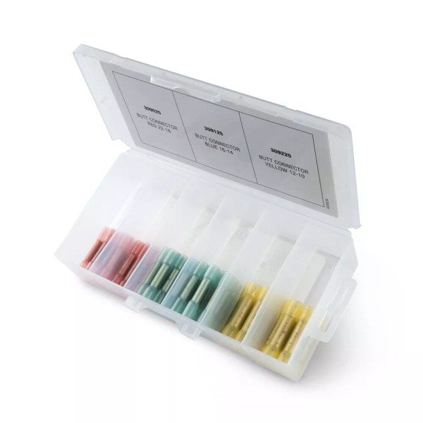 Ancor 220011 Adhesive Lined Heat Shrink Butt Connector Multi-Pack 75-Piece