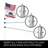 20ft Deluxe Fiberglass Residential Flag Pole - for Multiple Flags