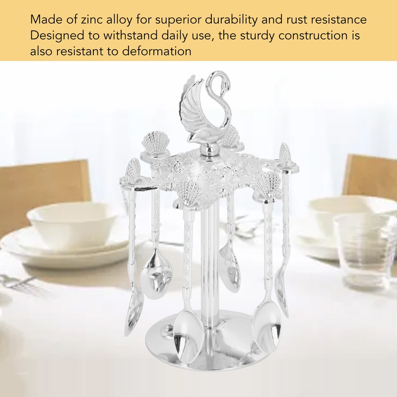 Swan Coffee Spoons Set Mirror Polished Strong Construction Swan Base