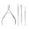 4 Piece Nail Care Kit - Cuticle Nipper, Cuticle Remover,