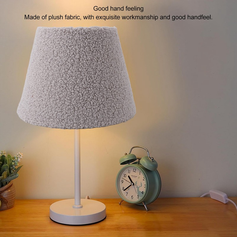 Table Lamp Shade Plush Cloth Tapered Simple Exquisite Lampshade for