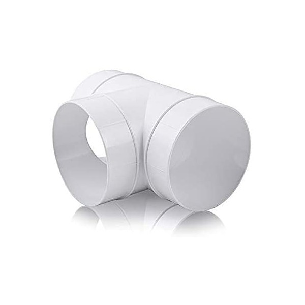 Fantronix 100 mm White PVC Pipe T Joint Ducting Connector