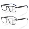 LianSan 2Pack Progressive Multifocus Reading Glasses - for Men Women,No-Line