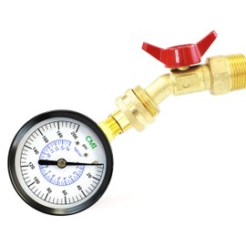 Charman Manufacturing Water Pressure Test Gauge, 3/4" Female Hose Thread,0-200 PSI,for Home,Hose Bib, Garden Hose, Water Pressure Tester Meter (200 PSI)