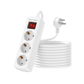 European to US Plug Adapter, EU to US Adapter, 3 AC Outlets for European Electronic Devices, Travel from France, Italy, Spain, Germany,13A/1625W, 10FT