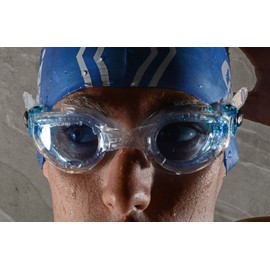 Cressi Right Adult Swim Goggles for Men with Protective Cases (Blue/Clear)