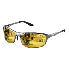 SOXICK UV 400 Night Sunglasses, For Driving, Polarized Sunglasses, For Night Driving, Night, Clear Lenses, gray