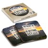 2 x Square Coasters - Positive Start Quote Motivation Mountains