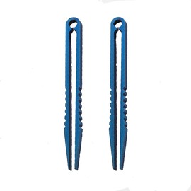 Portable Tweezers, EDC Titanium Alloy Tweezers with Non-Slip Handle, Multifunction Mini Tool for DIY Model Making, Outdoor Survival Camping, 2 Pieces - Blue