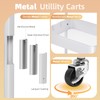 KINGRACK 3 Tier Metal Rolling Cart with Drawer, White Utility