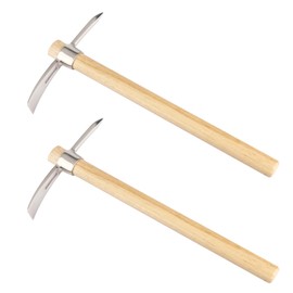 GENHAKON 2 PCS 16 Inch Mattock Pick Axe, Stainless Steel Pick Mattock Hoe, Garden Pick, Pick Mattock for Weeding, Loosening Soil, Planting Vegetables, Digging Holes, Chopping Roots and Much More