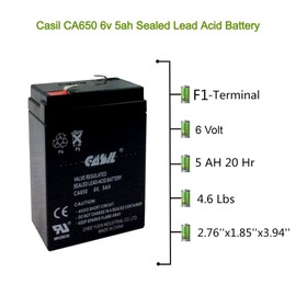 Game Feeder Battery 6v 5ah SLA AGM Rechargeable Battery by Casil