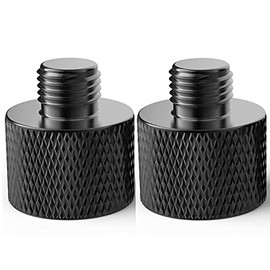 Donuts Mic Stand Adapter 38 Female to 58 Male Screw Adapter Knurled Thread Adapter for Microphone Stand Mount Black