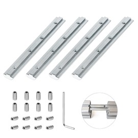 SWAWIS Set of 4 track connectors for 40 x 40 aluminium profile, aluminium profile connector, profile connector made of carbon steel with 16 pieces M5 screws and a wrench