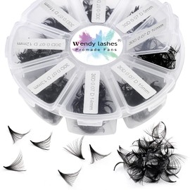 Premade Fans Eyelash Extension 500 Fans 30D 0.07mm D Curl 9-16mm Mixed Tray Pre Made Fan Lashes Loose Handmade Volume Lash Extensions Pointed Thin Base Promade Fans Loose(500-30D-0.07-D-916)