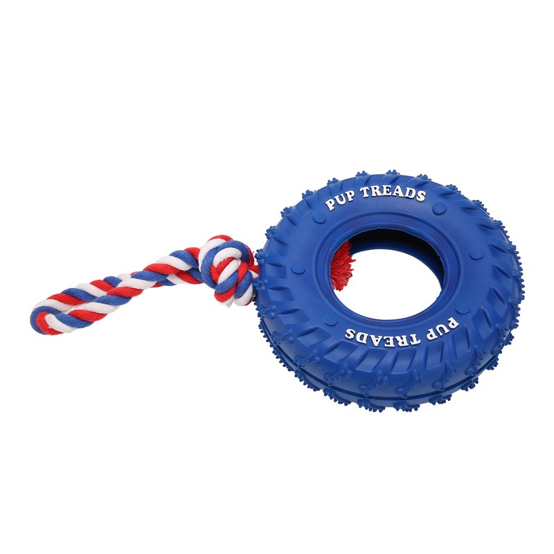 Dog Tire Chewing Toy Bite Resistant Treat Dispensing Rubber Aggressive