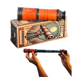 Brass Dollond London's 14 inches Antique Telescope/Spyglass in Leather Box, Nautical Pirate Antique Replica Vintage Crafts Telescope/Spyglass, Nautical Telescope for Gifting, Travellers, Decor