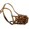 Secure Leather Mesh Basket Dog Muzzle #12 Brown - Doberman,