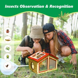 SimpliPlay Kids Explorer Kit & Bug Catcher for Kids, Outdoor Toys with Large Portable Wooden Bug Habitat, Butterfly Net, Magnifier, Observation Cup, 15 Insect Cards for Toddler 3-8 Year Old Boy Gift