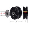 SYRATION 4"x1-1/2" Cast Iron V Groove Caster Wheel with Straight