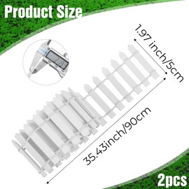 2 Pcs 35 Inches Mini Fairy Garden Fence DIY Small Outdoor Wood Decorative Picket Fence Micro Landscape Miniature Ornaments for Dollhouse Home Garden Crafts Diorama Project Plant Pot