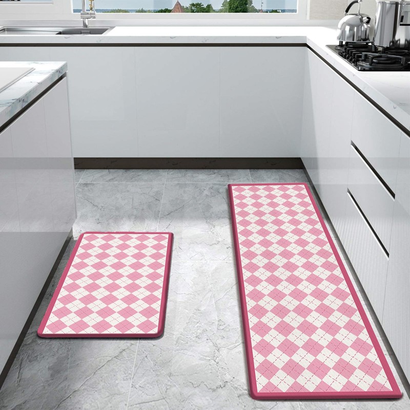 Bulijojo Diamond Grid Anti Fatigue Kitchen Floor Mats Set of