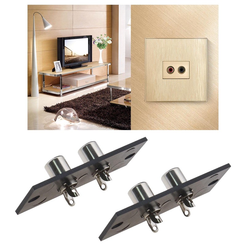 eMagTech 4PCS RCA Connector 2 Way RCA Terminal Wall Panel