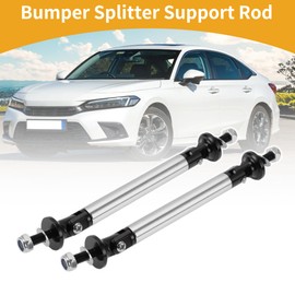 Partuto 2pcs 75mm/2.95in Car Splitter Support Rods Adjustable Front Rear Bumper Lip Splitter Strut Rod Tie Support Bars Aluminum Alloy Silver Tone