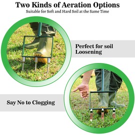 Lawn Aerator, Manual Aerator Lawn Tool with 6 Replaceable Spike Tines for Grass Core Aerator, Aeration Tool with Soft Rubber Handle, Gardening Tools for Loosening Soil and Improving Lawn Health