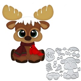 Christmas Cute Deer Metal Die Cuts, Christmas Great Horn Elk Card Metal Cutting Dies Cut Stencils for DIY Scrapbooking Cards Decorative Embossing Paper Dies for Scrapbooking Card Making