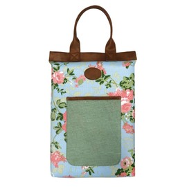 Floral Garden Weeding Kneeling Pad Outdoor Gardening Knee Support Faux Leather Handle Mat (14 x 10")