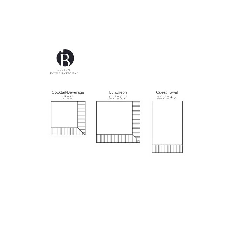 Boston International IHR 3-Ply Guest/Dinner Paper Napkins, 8.5" x 4.5",