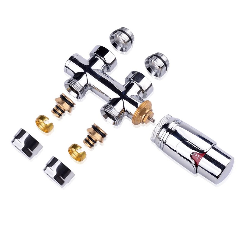 S SIENOC 3/4 to 1/2 H Valve Chrome Connection Set