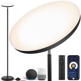 OUTON Smart LED Floor Lamp, 30W/3000LM Dimmable Bright Torchiere Sky Lamp Compatible with Alexa Google Home, WiFi Remote, Tall Standing Lamp with 4 Color Temperature for Living Room Bedroom Office