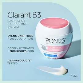 POND’S Clarant B3 Crema correctora de puntos oscuros – Hidratante diario para piel seca – Crema facial hidratante con vitaminas B3 y C – Testada por d