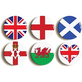 UNITED KINGDOM GREAT BRITAIN FLAG BADGE BUTTON PIN SET (Size is 1inch/25mm diameter)