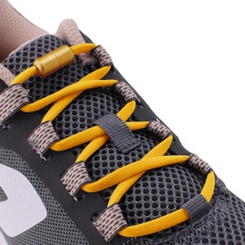 RJ-Sport (2 Pairs of Elastic Shoelaces with Quick Release - Quick Lacing System for Unique Comfort and Strong Hold - with Metal Capsules without Tying (Yellow2)