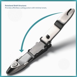 Nail Clipper with Catcher | Stainless Steel Fingernail and Toenail Self-Collecting Nail Cutter with Wide Jaw Lunar Arc Edge | Heavy Duty Ultra Sharp & Durable Clipper for Thick Nails (Grey)