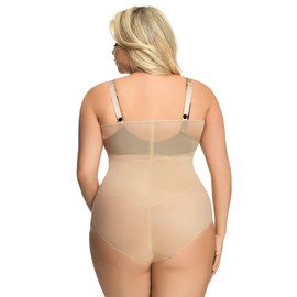 Gorsenia K148 Sanremo Shapewear Underbust Shaping Bodysuit for Women Tummy Control Adjustable Straps - Made in EU, Size 16, Beige(Size: XL)