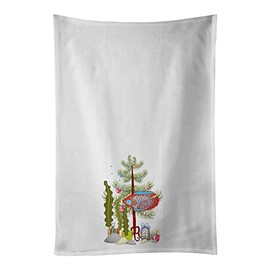 Caroline's Treasures CK4524WTKT Dwarf Gourami Merry Christmas White Kitchen Towel Set of 2, 19 X 25, Multicolor