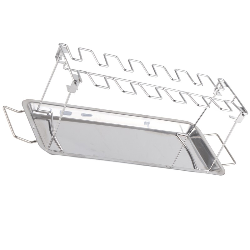 Chicken Leg Grill Rack with Drip Pan Stainless Steel Roaster