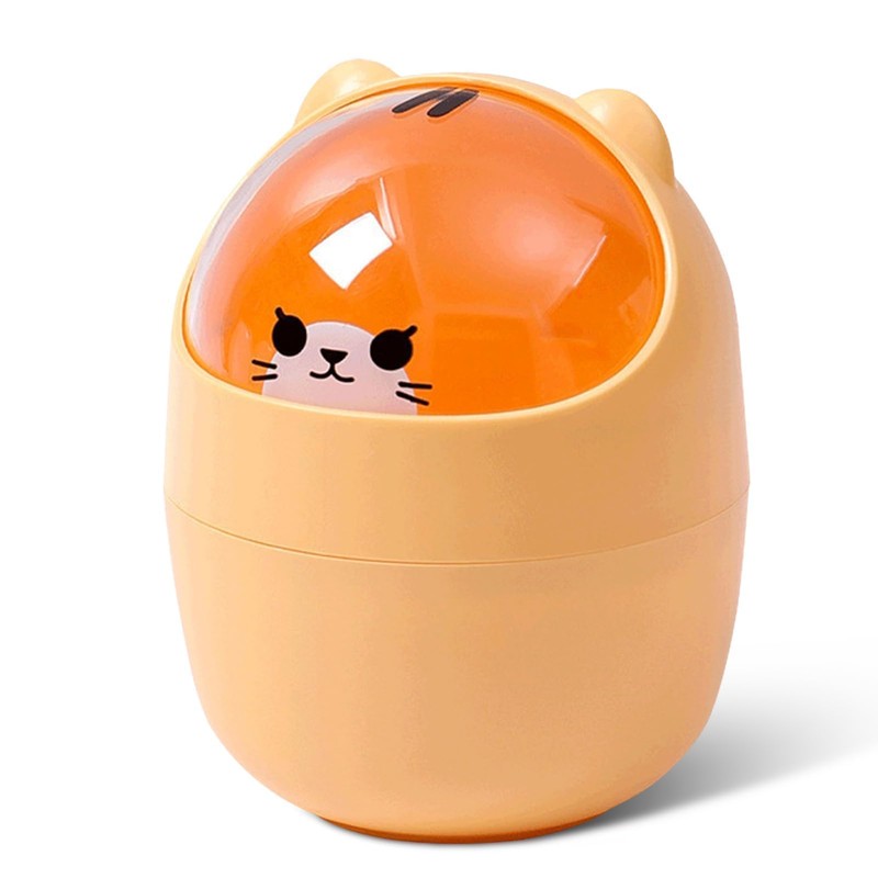 Cute Mini Desktop Trash Can, Cartoon Cat Animal Shape Waste