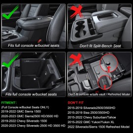 Eamplest Center Console Organizer Compatible With 2019-2022 Gmc Sierra/chevy Si
