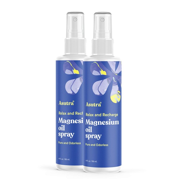 ASUTRA Magnesium Oil Spray, 4 fl oz (Pack of 2)-